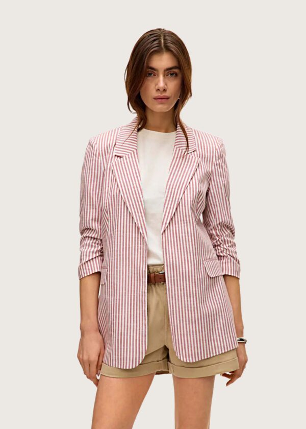 Vero Moda λευκό γυναικείο σακάκι με κόκκινη ρίγα Shop-Affair.gr