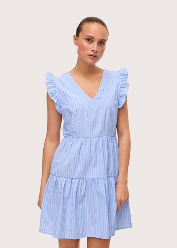 Vero Moda σιέλ γυναικείο μίνι ριγέ φόρεμα Shop-Affair.gr