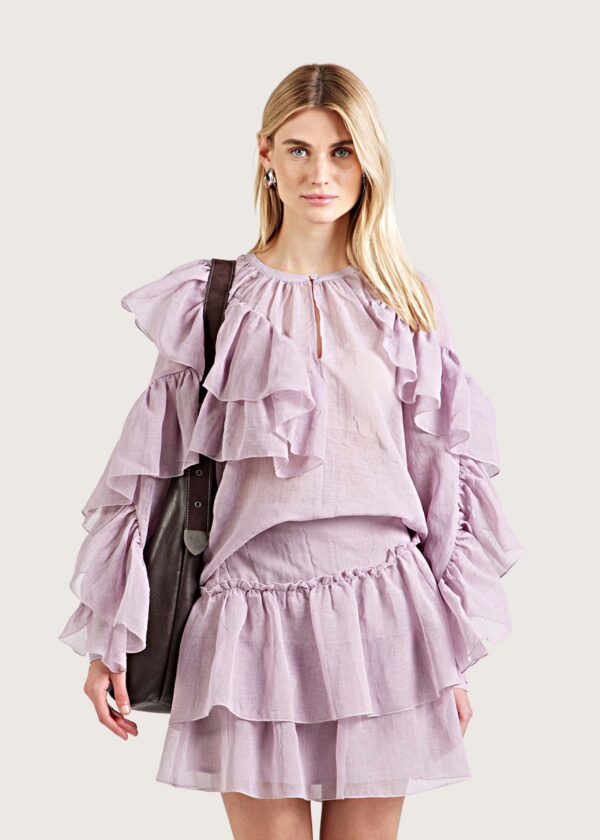 Vero Moda Γυναικεία Μπλούζα Sabrina Λιλά με Ογκώδη Μανίκια - Shop-Affair.gr