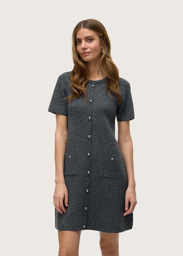 Vero Moda γκρι γυναικείο πλεκτό mini φόρεμα Shop-Affair.gr