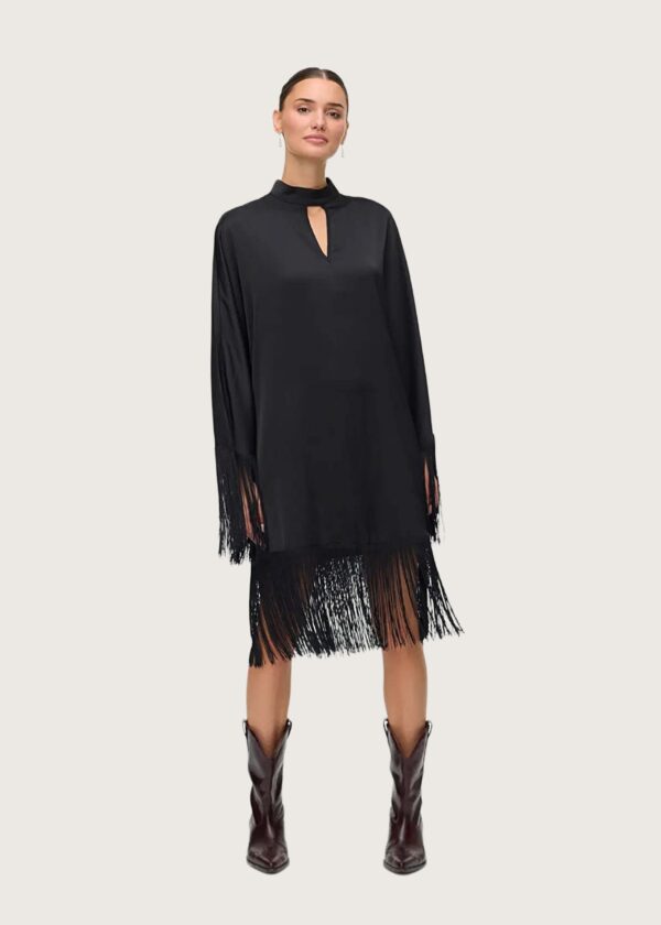Vero Moda μαύρο γυναικείο midi σατέν φόρεμα Shop-Affair.gr