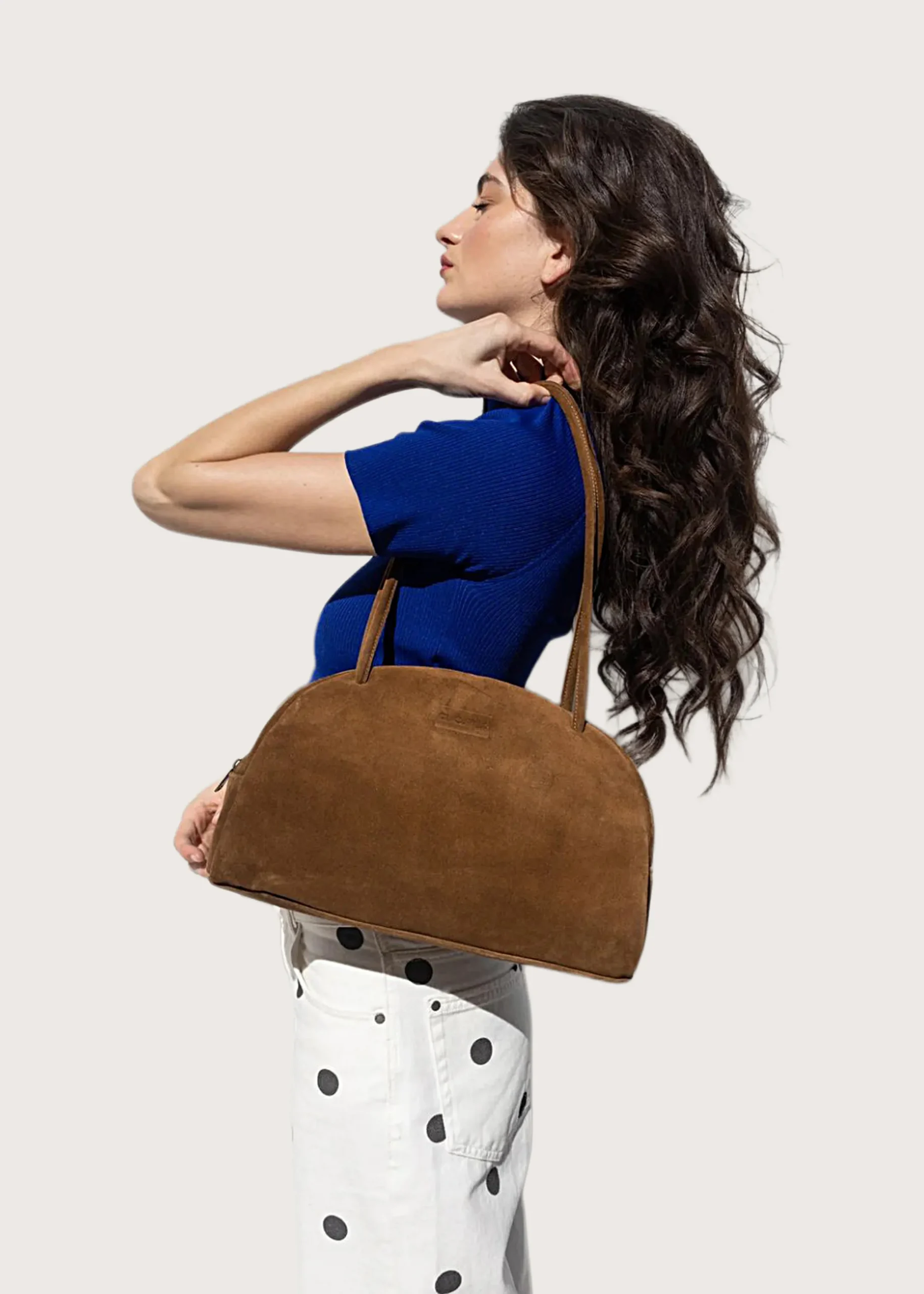 Clic Jewels Γυναικεία Τσάντα Bella Σουέτ Camel