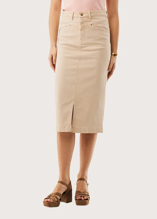 MEXX Γυναικεία φούστα denim midi light sand Shop-Affair.gr