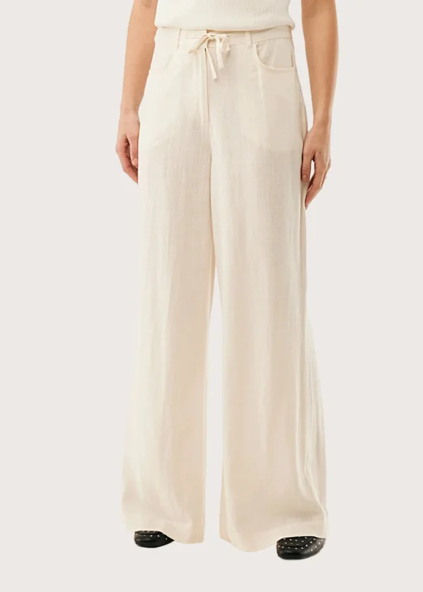MEXX Γυναικεία παντελόνα λινή off-white Shop-Affair.gr
