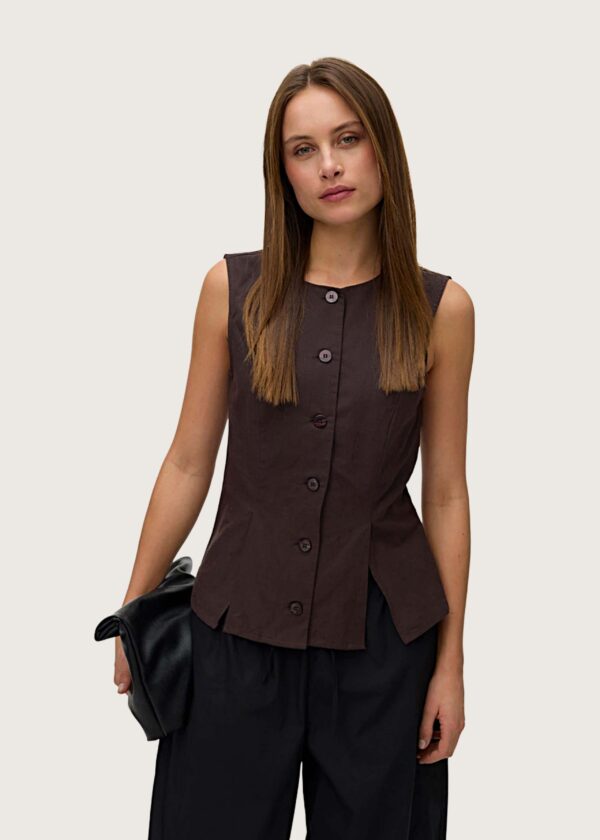 Vero Moda γυναικεία αμάνικη μπλούζα Zia καφέ - Shop-Affair.gr