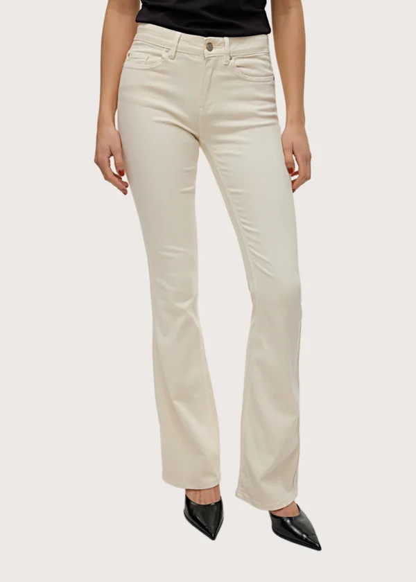 Vero Moda γυναικείο τζιν VMFLASH Mid Rise Flare Ecru - Shop-Affair.gr