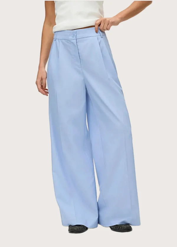 Vero Moda Nille Wide Leg Παντελόνι από Βισκόζη Σιέλ /