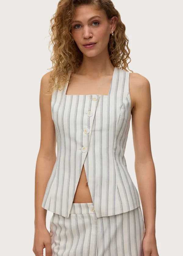 Vero Moda Tailored Waistcoat Birch με Τετράγωνη Λαιμόκοψη Shop-Affair.gr
