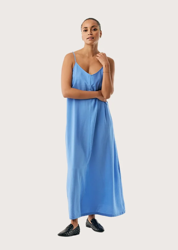 Mexx Hammered Σατινέ Φόρεμα Bright Blue Flare Fit /