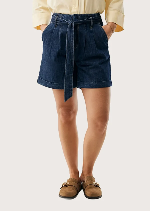 Mexx Paperbag Τζιν Σορτς Dark Rinsed Relaxed Fit /