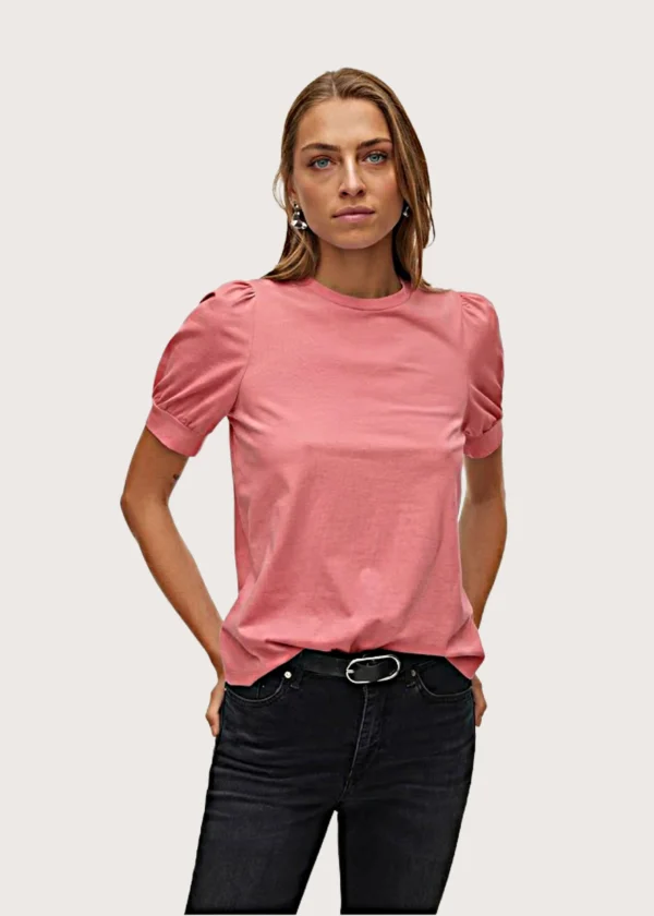 Vero Moda κοντομάνικη γυναικεία μπλούζα με ογκώδη μανίκια Shop-Affair.gr -/