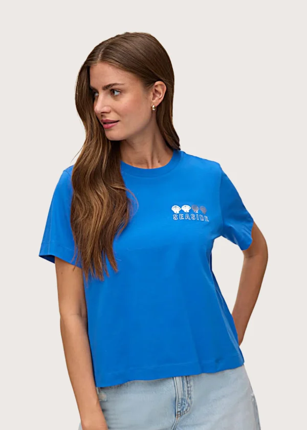 Vero Moda casual γυναικεία μπλούζα μπλε ρουά με μοντέρνο στυλ και στρογγυλή λαιμόκοψη από το online κατάστημα Shop-Affair.gr